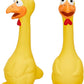 Hungdao 1 Pcs Horse Toys Latex Squeaky Squeeze Chicken Squeak Turkey Balls for Play Fake Screaming Chicken Toys for Horses Soccer Ball for Reduce Separation Anxiety Noise Maker (Yellow)