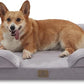 Bedfolks Orthopedic Dog Bed, Waterproof Dog Sofa Bed for Large Dogs, Egg Foam Pet Couch Bed with Removable Washable Cover and Nonslip Bottom, Light Grey