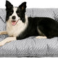 FUNNY FUZZY Washable Dog Bed,Reversible Plush Dog Crate Mat, Soft Fluffy Kennel Pad,Pet Sleeping Mattress for Large,Jumbo,Medium Sized Dogs Breeds,Indoor Cats,41.7" × 28.3", Light Grey