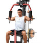 Multifunctional Home Gym Equipment with Lat Pulldown, Exercise Workout Station with Leg Press,Max 300LBS Capacity Home Gym Mahcine for Full Body Strength Training,Fit 1" & 2" Weight Plates(No Include)