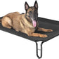 pettycare Elevated Outdoor Dog Bed - Raised Bed for Large Dogs, Waterproof Cot Easy to Assemble, Cooling Elevated Cot with Breathable Teslin Mesh, Durable, Non Slip, Up to 65 lbs,Black