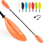 Abahub Kayak Paddle, 90.5 Inches Kayaking Oars for Boating, Canoeing with Free Paddle Leash, Aluminum Alloy Shaft Black/Blue/Green/Orange/Yellow Plastic Blades