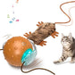 Interactive Cat Toys Ball Mouse Chirping Game Motion Activated Play Cat Ball Fast Rolling on Carpet, for High Energy Kittens