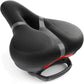 Bicycle Seat Replacement, Bike Seat for Men and Women, Comfort Wide Bike Saddle Memory Foam Padded Soft Bike Seat Cushion Compatible with Peloton, Mountain, City Bikes, Indoor Exercise Bikes