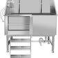 Dog Washing Station 38'' Stainless Steel Pet Grooming Tub for Large Dogs Over-Size Professional Dog Grooming Bathtub Station Wash Shower Sink Pet Grooming Bathtub Station