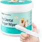 Pet Dental Finger Wipes for Dogs & Cats, Dog Teeth Cleaning Wipes Tooth Brushing Kit by Remove Plaque and Tartar & Freshens Breath Buildup No-Rinse Dog Finger Toothbrush