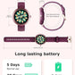 Fitness Tracker, Round Fitness Watches for Women with Bluetooth Call Heart Rate Monitor Sleep Tracker Calorie/Step Counter, Birthday Gift for Women Lady Mom Waterproof (Purple)