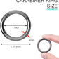 10Pack 1 Inch Metal Spring O Rings Clip Keychain, Round Carabiner Clips Keyrings Snap Hook Buckle, Purse Shoulder Bag Chain Rings Clip Replacement Paracord Keychain Lanyard Leather DIY Crafts (Black)