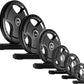 RitFit Olympic Rubber Grip Plates for Barbell, 2-Inch Weight Plates for Weightlifting and Strength Training in Home & Gym, Single, Pair and Sets(2.5/5/10/25/35/45 LB)