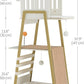 FourFurPets Modern Cat Tree, 58-Inch Cat Tower for Large Cats, Maine Coon Cat Tree with Scratching Board, Large Perch, Hammock and Removable Pads, White
