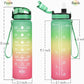Enerbone Water Bottle, Leakproof BPA & Toxic Free, Motivational Water Bottle with Times to Drink and Straw, Fitness Sports Water Bottle with Strap for Office, Gym, Outdoor Sports