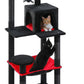 Gothic Cat Tree with Super Large Hammock, 56.3" Black Cat Tower with Coffin Bed, Cat Condo, Sisal Scratching Posts & Top Perch, Multi-Level Goth Cat Tree, Halloween, Black