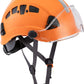 LOHASPRO Hard Hats Construction Safety Helmet with Visor ANSI Z89.1 Approved OSHA Hardhat, Vented Men Work Hard Hat with Chin Strap Tree Climbing Arborist Helmet (P4 Orange+Clear Visor)