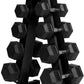 RitFit 5-650 LBS PVC Encased Hex Dumbbell Sets with Optional Rack for Home Gym, Hand weight with Chrome Handle for Strength Training, Workouts