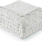 Cozy Bliss Faux Fur Throw Blanket for Couch, Jacquard Fuzzy Plush Soft Thick Winter Throw Blanket for Sofa Bed Living Room Bedroom, 90 * 90 Inches Beige