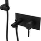 Laurel Mountain Odie 36" x 27" x 36" AcrylX Alcove Center Drain One-Piece Pet Shower in White with Hand-Held Sprayer in Matte Black