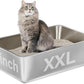 Stainless Steel Litter Box,XXL Metal Cat Litter Box for Big Cats 8IN Deep, Cat LitterBox High Sided Pet Toilet Easy to Clean,Cats Litter Pan for Adult Cats,Non Stick, No Smell