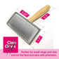 Pet Slicker Brush for Large Dogs, Wooden Handle, Gently Remove Tangled and Mats Hair, Pet Grooming Brush Tool, Sheepskin Wool Carders (3.85")