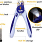 LED Dog Nail Clippers with Light, Trimmers with Protective Guard, Quick Sensor, Safety Lock and Nail File - Suitable for Large and Small Dogs & Cats (Blue, LED)