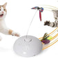Cat Toy 3in1 Automatic Interactive Wand Toy for Indoor Cats,Moving Butterfly&Glowing Feathers Speedy Tail,Rechargeable Cat Enrichment Toys for Kittens