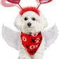 SCENEREAL Dog Outfit/Birthday Bandana with Feather Wing & Heart Headband Dogs Girls Set, Red Puppy Kitty Party Supplies for Small Medium Dogs Cats, Pet Costumes