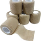 6 Pack 2" x 5 Yards Self Adhesive Bandage Wrap Breathable Cohesive Vet Wrap for Pets, Elastic Self-Adherent Tape for Sports, Wrist, Ankle (Skin Color)