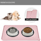 Waterproof Pet Feeding Mat with High Raised Edges, Heavier and Thicker Placemats for Cat Dog Water Bowl with BPA Free, Dogs Cats Food Mats for Messy Drinkers to Prevent Spill and Protect Floors