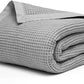 Salt Earth GOTS Certified 100% Organic Cotton Throw Blanket, 90" X 90" Waffle Blankets & Throws for Bed, Throw Blanket for Couch,Modern and Cozy Blanket,All Seasons, Comfy Soft Blanket(Scottish Grey)