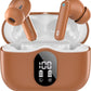 Wireless Earbuds, Bluetooth 5.4 Headphones Bass Stereo, Ear Buds with Noise Cancelling Mic, IP7 Waterproof in Ear Earphones, 36H LED Display Bluetooth Earbuds for Laptop Pad Phones Sports, Brown