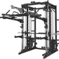 FAGUS Commercial Smithe Machine with 308lb Dual Weight Stacks, 4000LBS Power Cage Squat Rack with Lever Arm & Leg Press, Multi-Function Linear Bearing Cable Crossover Machine for Home Gym