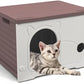 Plastic Outdoor Cat House Waterproof Feral Cat Shelter(Coffee)