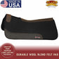 HILASON Western Wool Felt Horse Saddle Pad W/Distressed Wear Leather Made in USA | for Horses