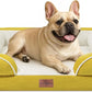 Comfort Expression Small Dog Beds Waterproof Orthopedic Foam Dog Sofa Beds for Medium Dogs Comfy Pet Bed with Washable Removable Cover & Non-Slip Bottom(Small,Spicy Mustard)