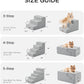 Made4Pets Dog Steps for Bed, Extra Wide Dog Stairs for High Bed Couch Sofa, 35D Foam Pet Steps for Small Dogs and Cats, Non-Slip Bottom Pet Stairs, Light Grey, 4 Steps