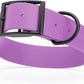 Dogline Biothane Waterproof Dog Collar Strong Coated Nylon Webbing with Black Hardware Odor- Proof for Easy Care Easy to Clean High Performance Fits Small Medium or Large Dogs, Amethyst Purple