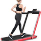 GYMAX Walking Pad, 2.25HP Dual Display Foldable Treadmill for Home with Remote/Smart App Control, Portable Compact Treadmill for Office Under Desk, Folding Running Machine for Small Spaces