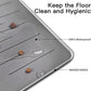 48" x 32" Largest Pet Food Mat, XXXL Silicone Dog Mats for Food and Water, Nonslip Pet Feeding Mats for Floors,Dog Cat Bowl Mat with Raised Edges, Lake Blue