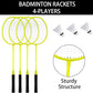 Badminton & Volleyball Combo Set- 32FT Adjustable Professional Volleyball Net for Lawn, Backyard, Easy Set up Volley ball Set with Volley ball,Badminton Racquets,Carry Bag,Boundary Line for Family Fun