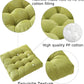 Tiita Round Chair Cushions 22"x22" Indoor/Outdoor Floor Pillows Cushion for Patio Furniture Seat Pads Meditation Pillow for Yoga Living Room Sofa Balcony Set of 2, Green