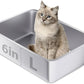Stainless Steel Litter Box -Metal Litter Box for Big Cats,Large Stainless Steel Cat Box Easy to Clean, Cat LitterBox Pet Toilet-High Sided for Kitten,Kitty,Rabbits,Non Stick, No Smell