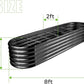 Land Guard 8×2×1.5ft Galvanized Raised Garden Bed Kit, Raised Garden Boxes Outdoor, Oval Metal Raised Garden Beds for Vegetables, Gray