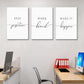 Framed Canvas Wall Art Positive Quotes, Office Wall Art Decor, White Large Poster, Positive Motivational Set of 3 Prints, Inspirational Wall Art (G-3pcs,20x30inchx3pcs)