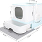 RIZZARI Cat Litter Box Top-Entry : Leak-Proof Enclosed Design Reduces Odor, for Indoor Cats & Owners (Green)