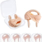 Blulu 6 Pieces Swimming Nose Clip Latex Gel Nose Plugs for Swimming Swimmer Accessories for Older Kids, Beige