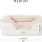 TOWN & COUNTRY EVERYDAY CuddleTown Comfy Solid Bolster Sofa Pet Bed, Supportive & Calming Egg Crate Foam, Non-Slip Bottom, Machine Washable Cover, Cream, Medium 28"x23"x8"