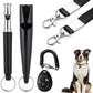 3 PCS Dog Whistles Set, Adjustable Recall Dog Training Whistle Silent Dog Whistle to Stop Barking with Lanyard,Dog Clicker(Black)