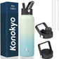 40oz Insulated Water Bottle Stainless Steel Sport Bottles with 3 Lids,Mint