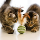 Ball for cat with Feathers - Balls for Cats– Natural Toy for Indoor Cats – Eco-Friendly, Durable, Interactive Play Balls for Kittens – Pet-Safe Chew & Scratch Toys (Green)