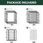 FXW Homeplus Unleashed Indoor Dog Playpen - Stress-Free and Safe Play, Heavy Duty 32 Inch 4 Acrylic Panels + 4 Wire Panels Dog Pen for Small and Medium Dogs, Black│Patented