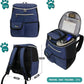 PetAmi Dog Travel Bag Backpack, Airline Approved Dog Bags for Traveling, Puppy Diaper Bag Supplies, Pet Camping Essentials Hiking Accessories Dog Mom Gift, Food Container, Collapsible Bowls, Navy Blue